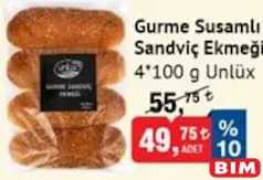 UNLÜX GURME SUSAMLI SANDVİÇ EKMEĞİ 4*100 G